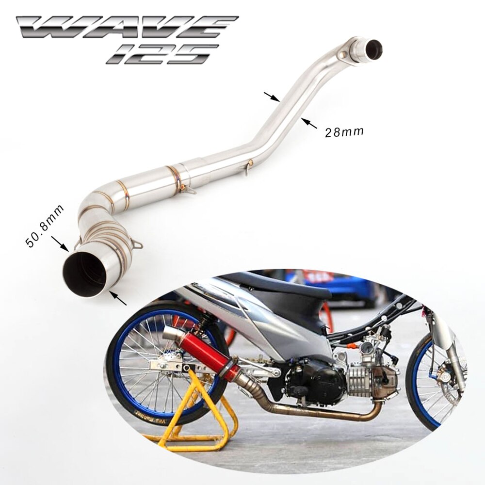 For Honda Wave 125 Front pipe W125 wave 125i Decat Pipe Escape Slip-on Motorcycle Exhaust Head Link Pipe