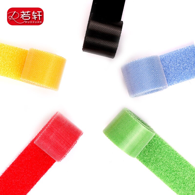 2 meters Reusable Adhesive Closure Tape Back to Strong Hook and Loop Fasteners Cable Ties Curtain Fastener Magic Tape