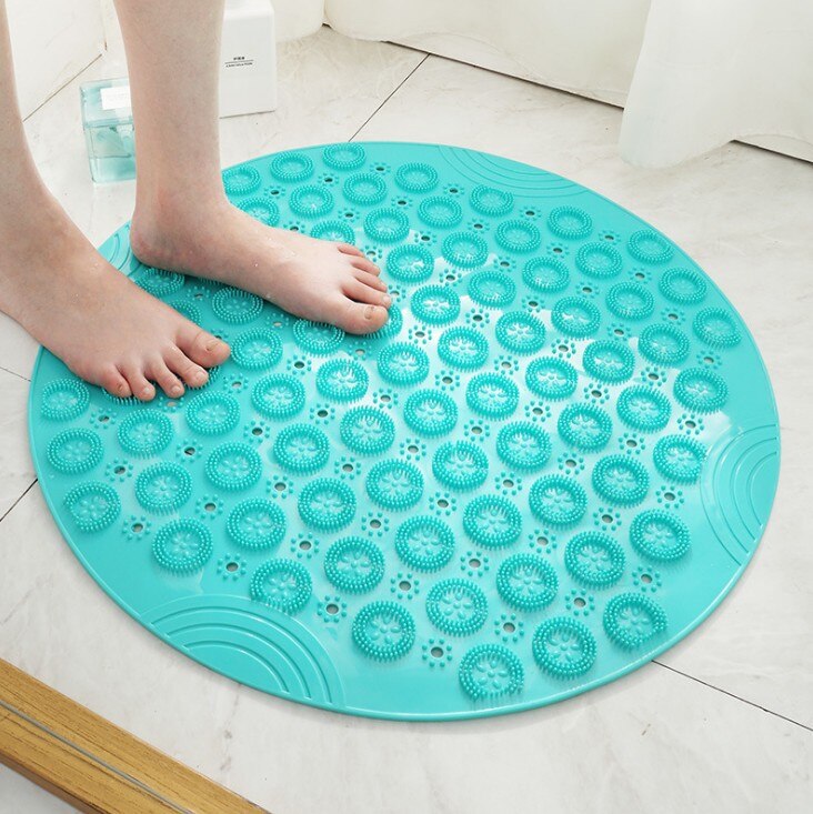 Round PVC Non-slip Bathroom Mat EP Silicone Shower Bath Mat foot brush dead skin Point Bead Padbathroom non-slip mat: C
