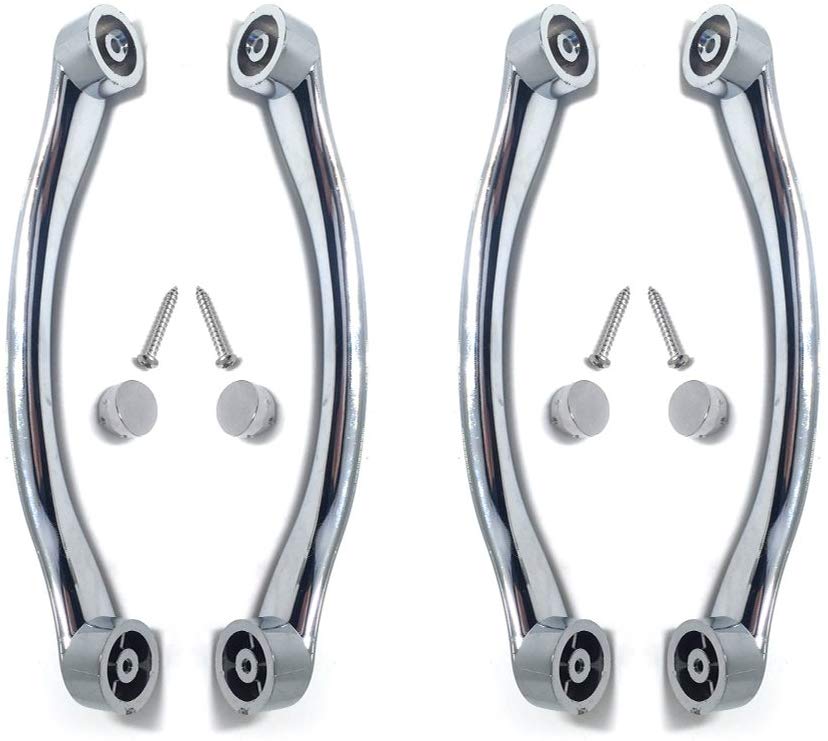 Gepolijst Vervanging Verchroomde Douche Bad Deur Slingerknop Arc vorm 2 paar net als picture show