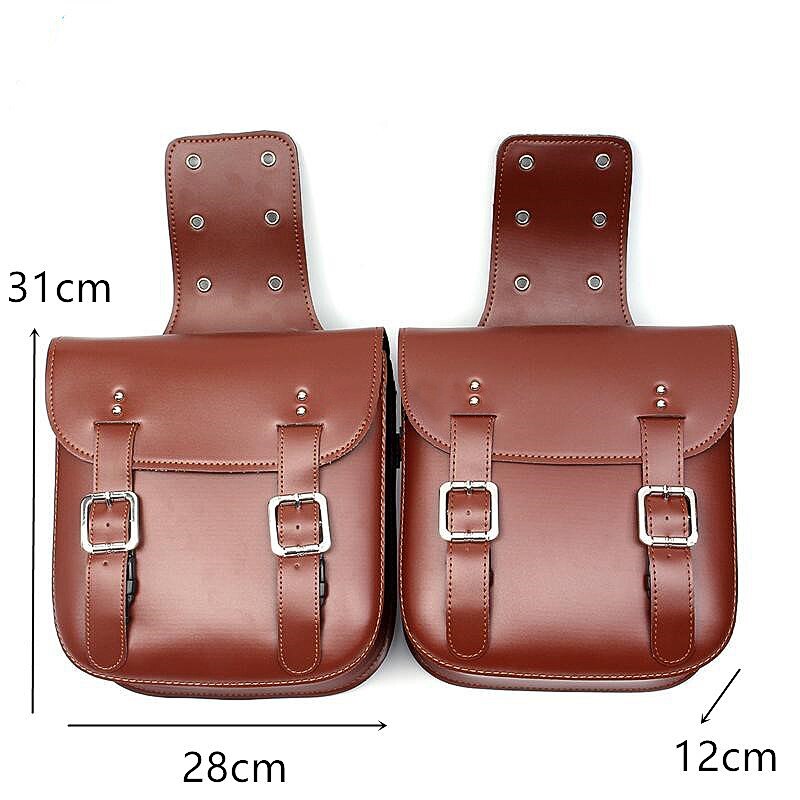 Motorfiets Pu Lederen Tassen Motorbiker Grote Capaciteit Bagage Bagage Rijden Winkel Tooling Zadeltassen