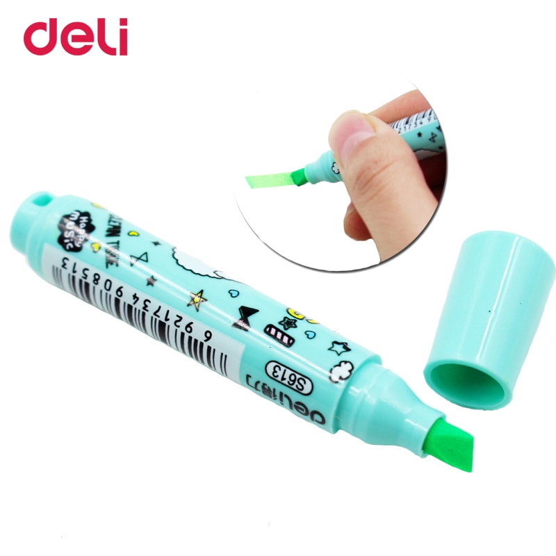 Deli Markers 6 stuks Set kleuren leuke markeerstiften pen met olie voor student Aquarel pennen Tekening markers Schoolbenodigdheden