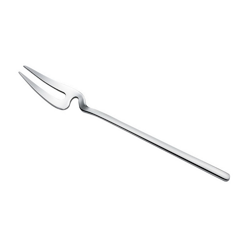 Stainless Steel Spoon Long Handle Ice Cream Scoop Tea Coffee Mixing Spoon Dessert Fruit Fork Home Kitchen Decorative: fork (Steel color)