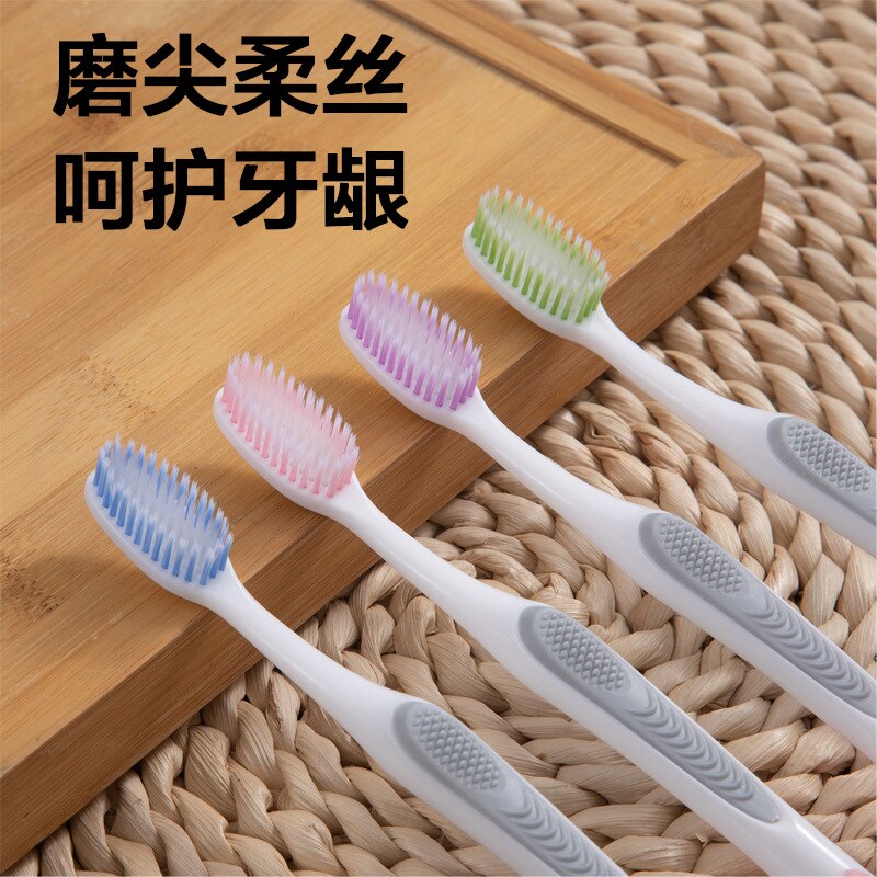 Ai shu port kuan tou volwassen tandenborstel met zachte haren fabrikanten familie schoonmaakmiddel kraam tandenborstel verkoop
