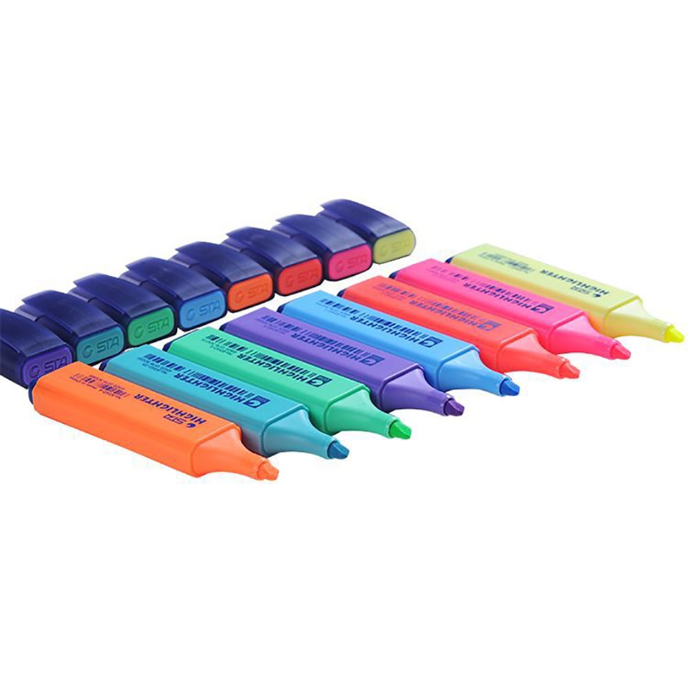 Sta highlighter markører assorterede farver bulk fluorescerende enkelt tekst fokus penne til understregning