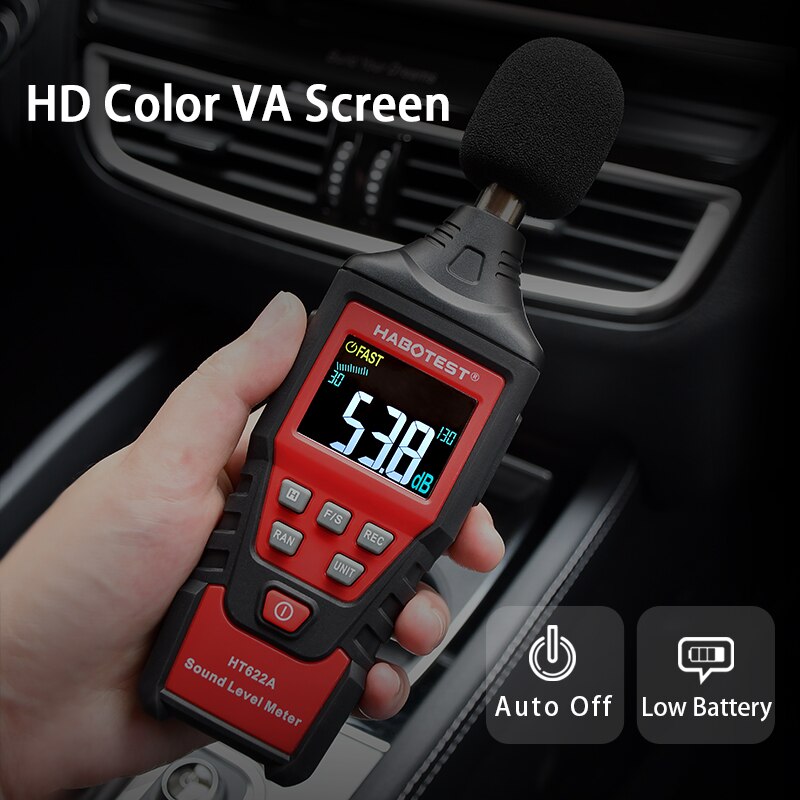 Handheld digital sound level meter HT622A noise meter 30-130dB decibel tester noise audio detector volume measuring instrument