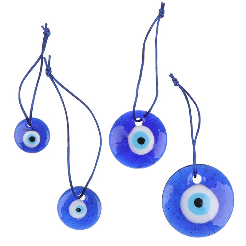 Lucky Multiple Sizes Turkish Greek Evil Blue Eye Charm Pendant Blue Lamp Work Glass Car Home Amulet Kabbalah