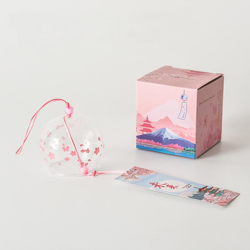 Japanese Cherry Blossom Glass Wind Chimes Bells Home Garden Office Ornament Indoor Window Hanging Decor 1PC Wind Bell: style 1