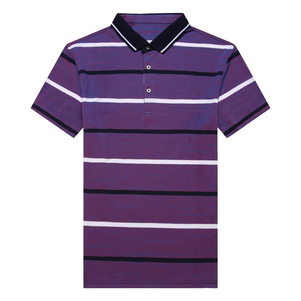 Polo top ons overhemd heren business brede strepen gradiënt korte mouw zomer katoenen polo's voor mannen  f6806