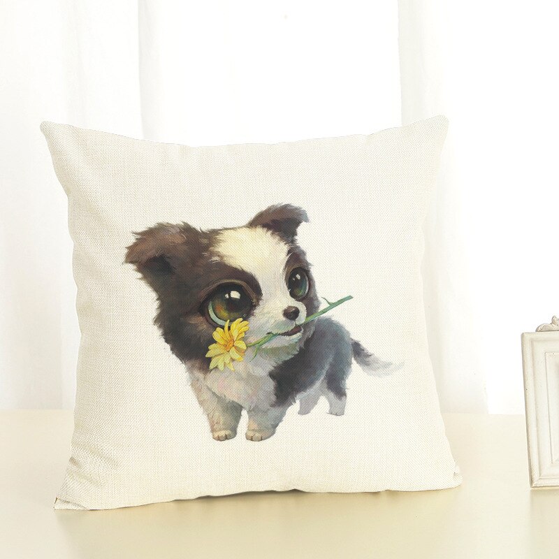 Zk20 novo bonito animal do bebê algodão e linho fronha capa de almofada para casa sem travesseiro dropshopping diy: I 45cm no pillow