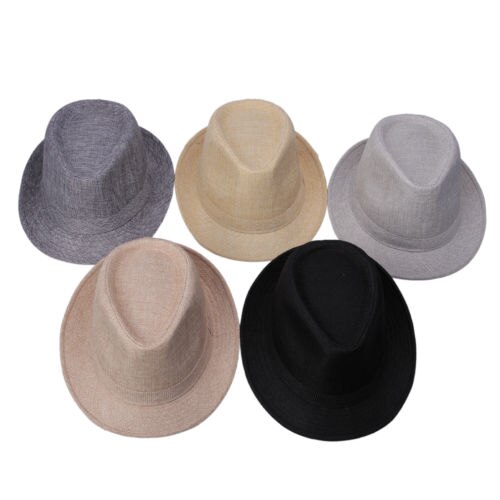 Unisex Cuban Style Fedora Trilby Hat Gangster Panama Short Brim Cap Sunhat