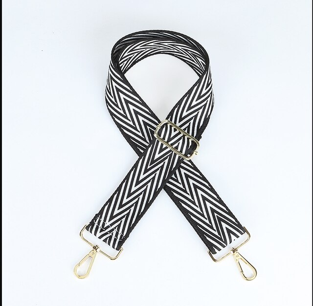 Correa ancha ajustable de 5cm de ancho para mujer, Color Étnico versátil de correa cruzada de mochila, novedad: C / 5cm-metal  black