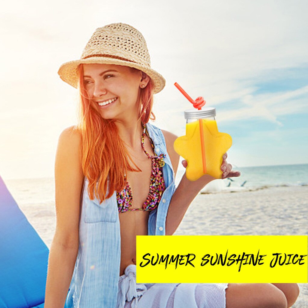 1pc Plastic Star Shaped Bottle Drink Cup Water Wine Bottle Party Home Decor Summer Beach Drink Cup Wedding Bottle