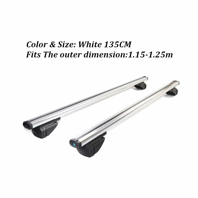ALWAYSME 2PCS 120 Or 135CM Universal Fits Car With Original Roof Rack SUV Roof Rack Crossbars For Kayak Cargoline Snowboarding: 2PCS 1.35M White