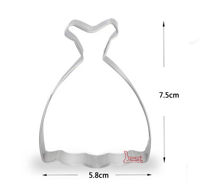 1 Uds pastelería reposteria ropa camisa galleta molde Moldes vestido de boda de Metal Cookie cortador Cupcake Toppers pastel herramienta