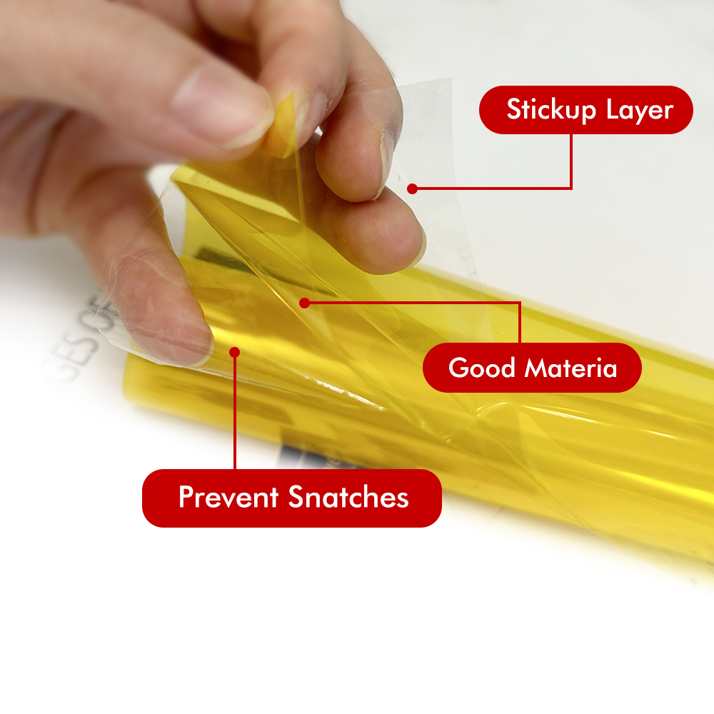 Amarillo Auto luz de coche faro luz trasera tinte vinilo película pegatina fácil palo motocicleta película impermeable Diy decoración de coche completo