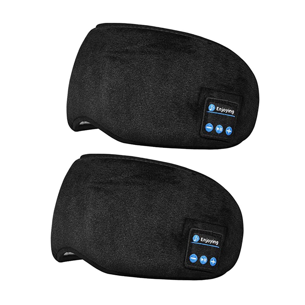 3d Draadloze Slapen Koptelefoon Sleep Oortelefoon Met Microfoon Draadloze Slaap Hoofdtelefoon Bluetooth Hoofdband Oogmasker Voor Samsung Xiaomi: black 2pcs