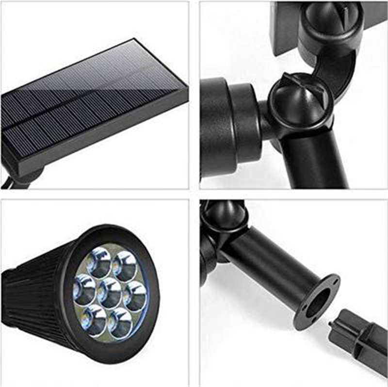 Solar Powered Spotlight 7LEDs Lights Solar Panel Outdoor Lighting Landscape Yard Garden Tree Separately Lamp Christmas Decor