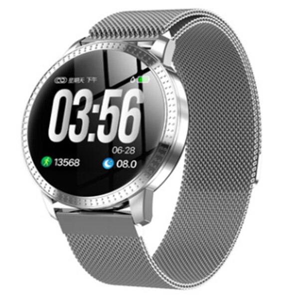 Waterproof Smart Watch Fitness Tracker Heart Rate Blood Pressure Mirror Wrist Smart Watch Unisex: Silver
