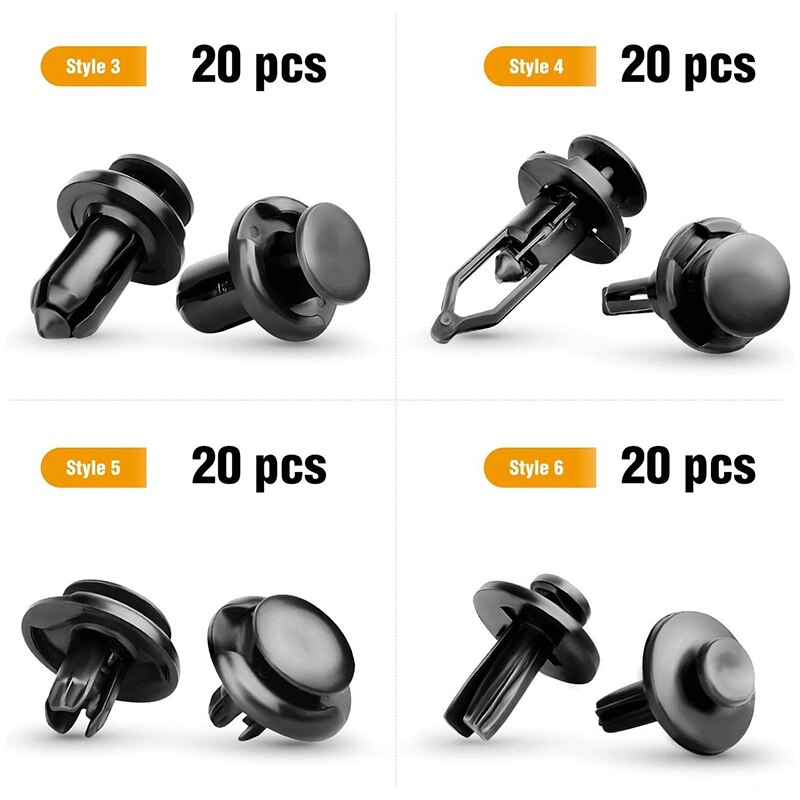 120 stk bil plastnitter holder 6.m 8mm 9mm 10mm ekspansionsskruer udskiftningssæt kofanger skubbe nitte clips