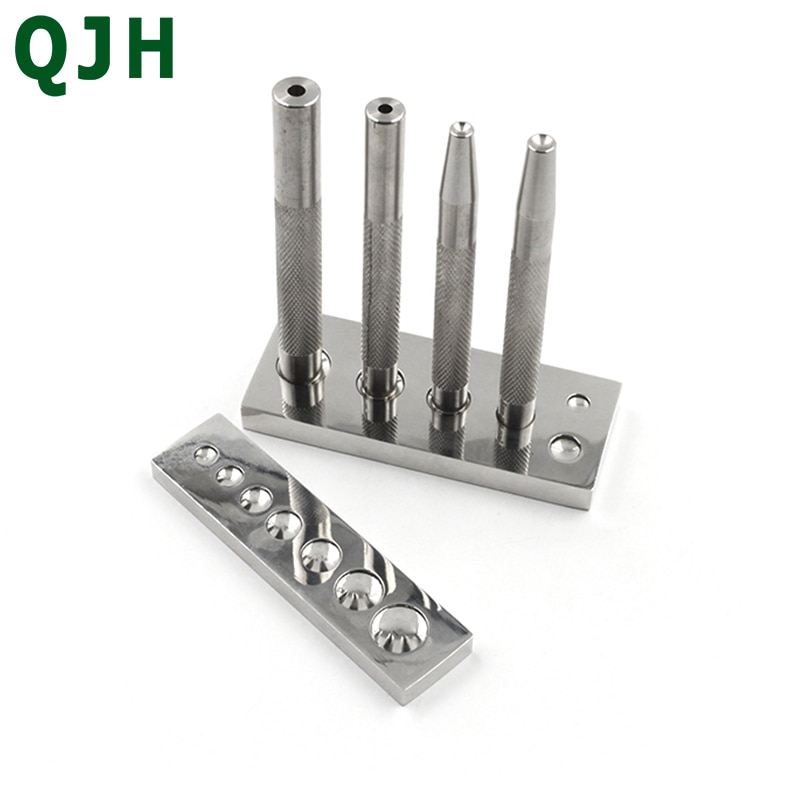 Metal Leather Craft Tool Die Punch Hole Snap Rivet Button Setter Base Kit DIY Punching and Mounting Rivet Buttons Tools