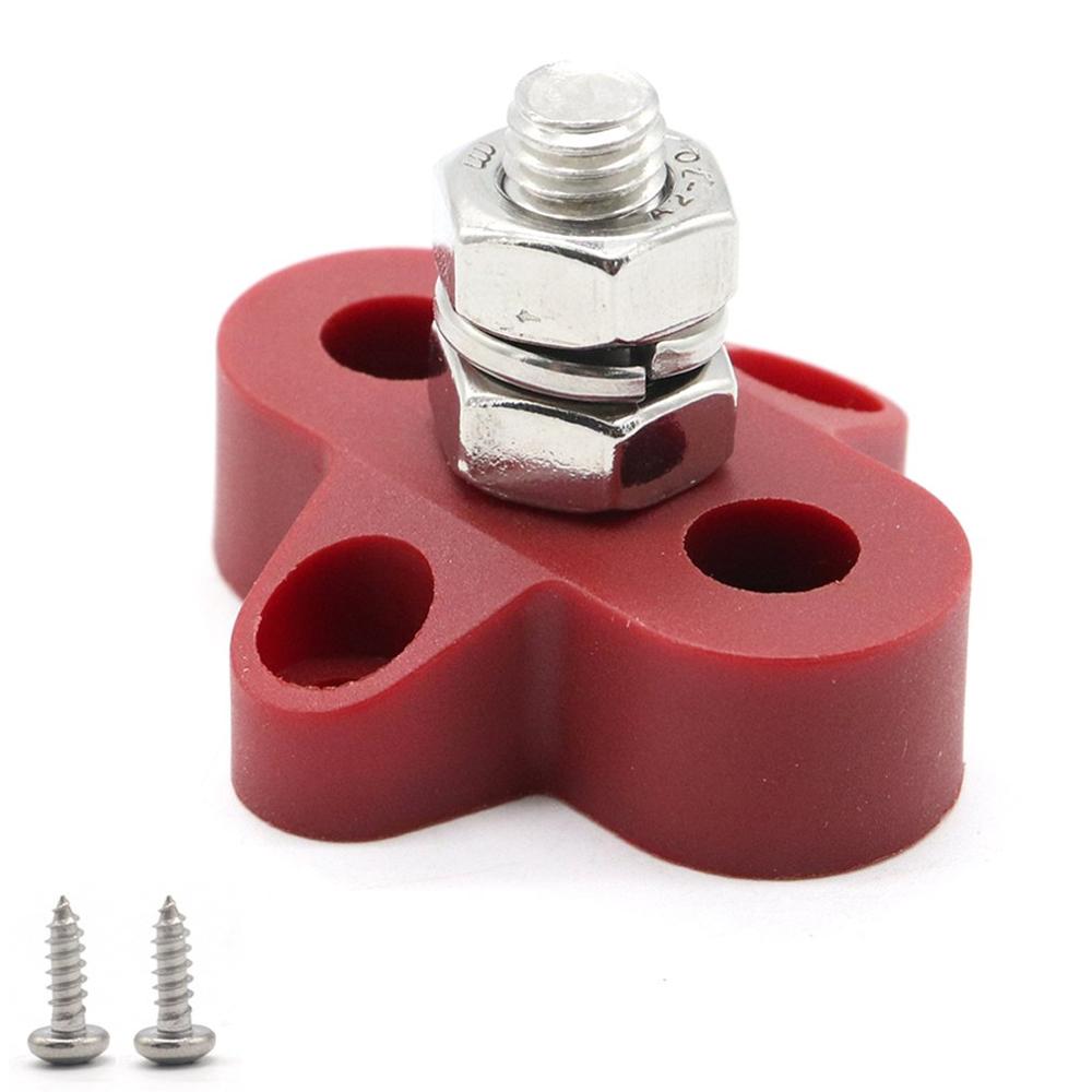 DC 48V Terminal Stud Positive Power Distribution Double Heavy Terminal Stud M8 M6 With Connecting Rod For Ships Cars And RVs: M8 red