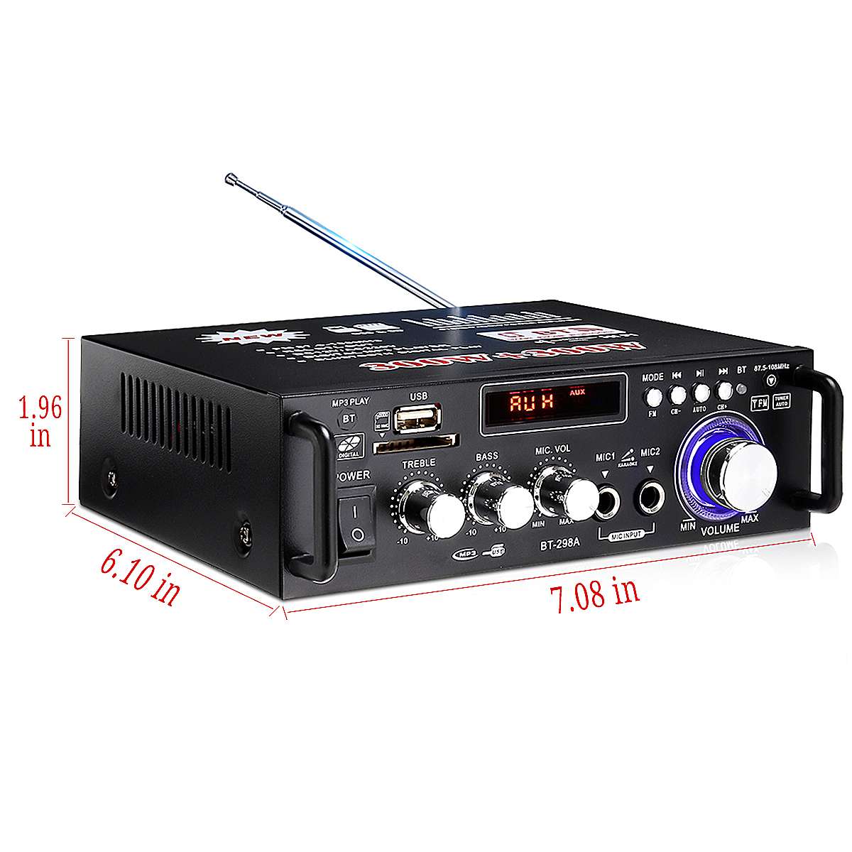 600w bluetooth bil hifi forsterker digital lydprosessor auto musikkspiller mini subwoofer forsterker hjemmekino lydsystem