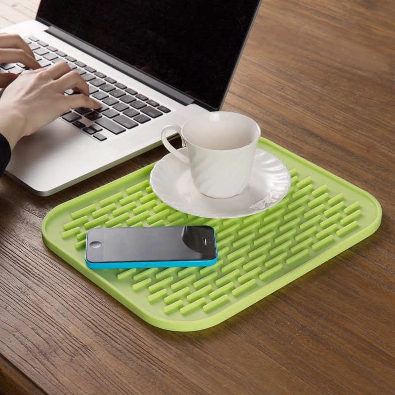Silicone Anti Insulation Pad Square Non-Slip Coaster Tableware Drain Pot Mat Pot Dish Placemat