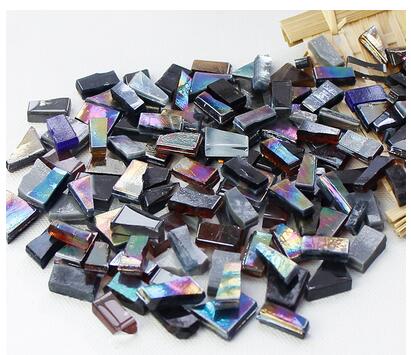Carreaux de mosaïque en verre de cristal de couleurs mélangées, Puzzle, matériel artisanal pour enfants/enfants, 230g: E