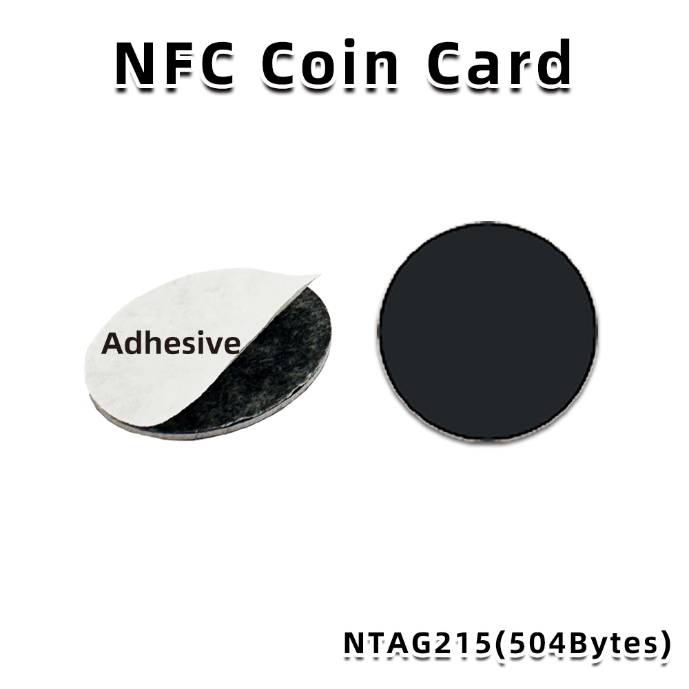 Etiquetas Ntag 215 negras, pegatinas RFID disponibles para teléfono NFC, etiqueta adhesiva NFC Ntag215, etiqueta autoadhesiva de 13,56 MHz, pegatina ISO14443A