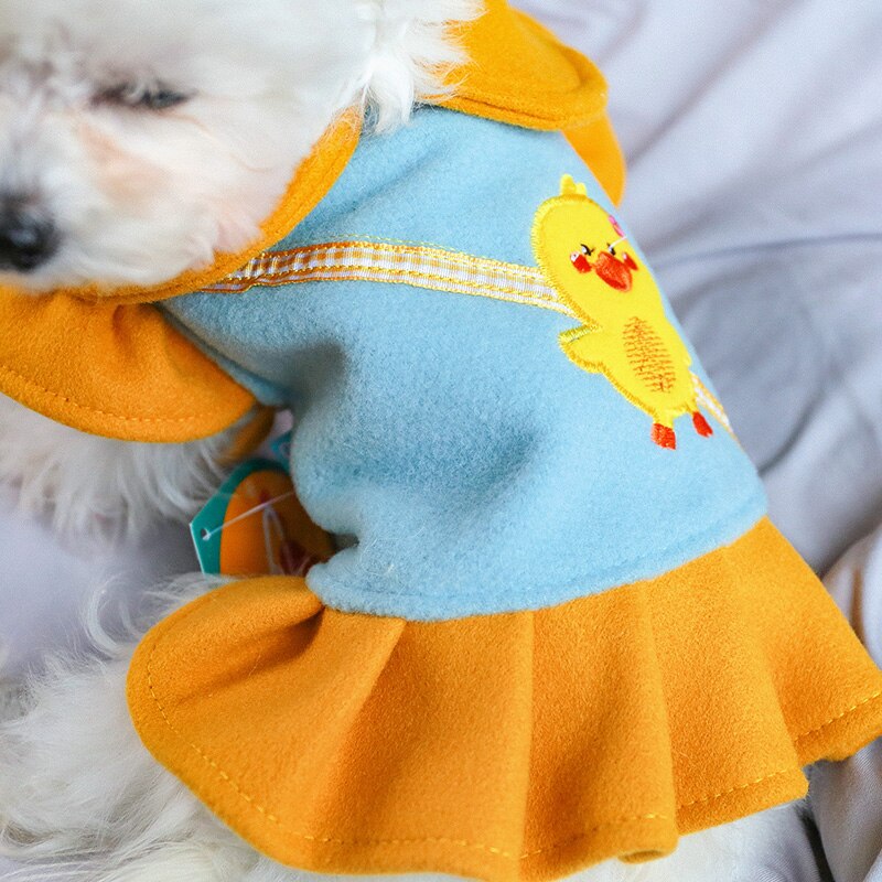 Petcircle Huisdier Kleding Teddy Pommeren Bichon Kleine Hond Herfst En Winter Schattige Eendje Jurk Wollen Bib