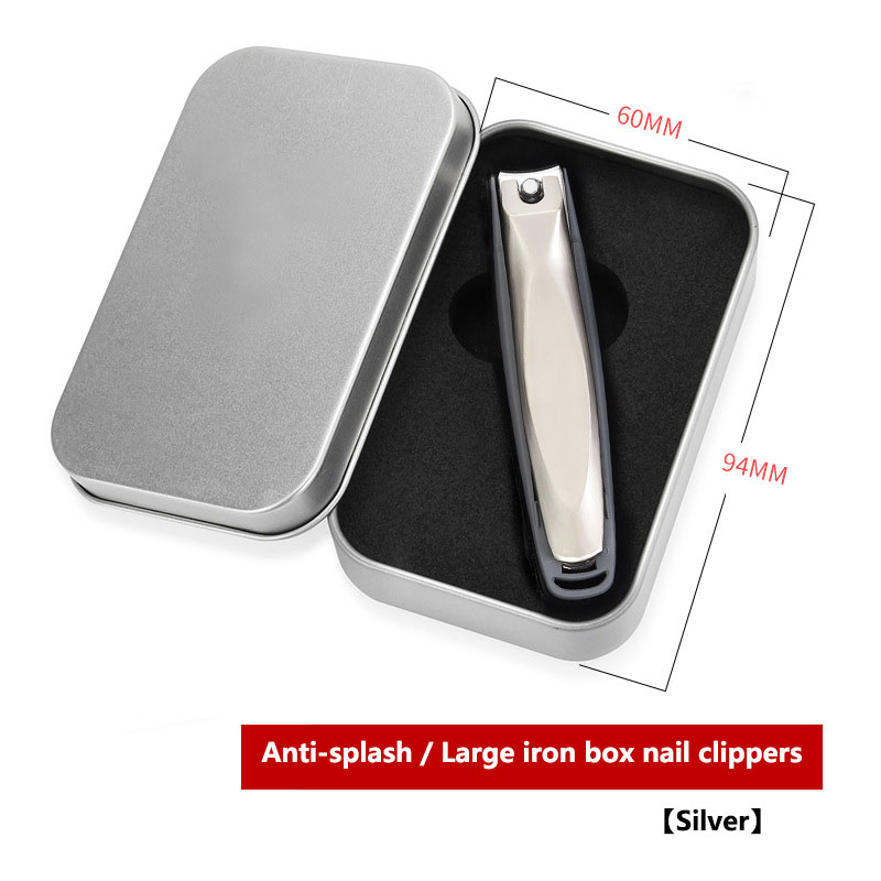 stainless steel nail clippers nail clipper nail trimmer toe nail clippers nail tools: Large silver Box