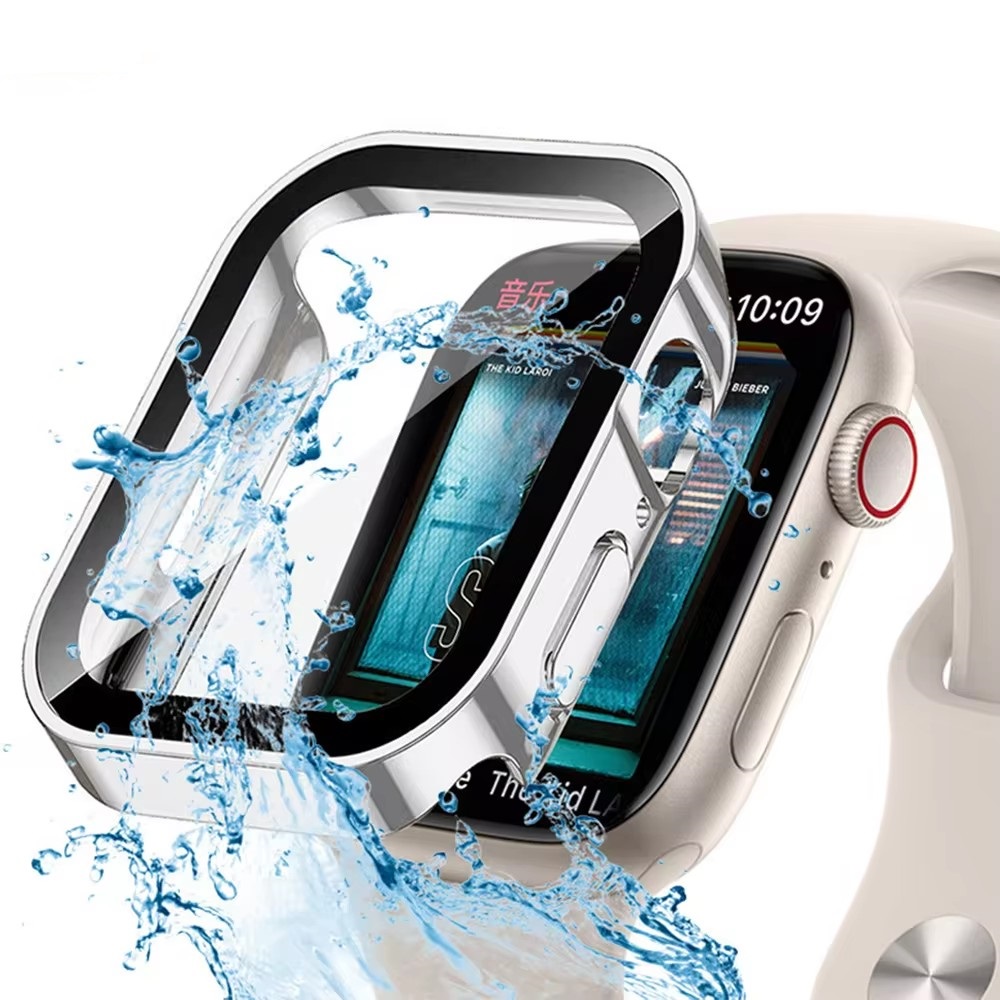 Glass+Waterproof Case for Apple Watch 6 5 4 SE 44mm 40mm,Screen Protector Hard PC Bumper for iWatch Series 7 8 9 45mm 41mm 40mm