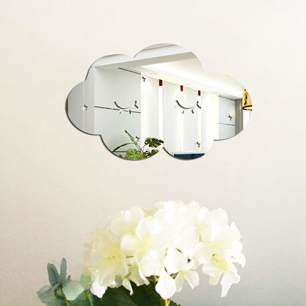1x Nordic Silver Acrylic Mirror Cartoon Wall Camera Props Kids Room Wall Decoration decorate the children's room Add some fun: C