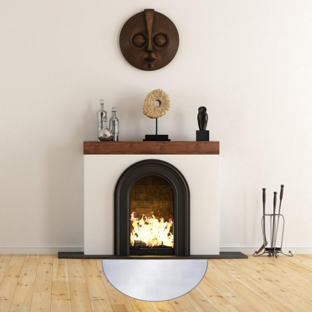 Fireproof Carpet Half Round Fiberglass Silicon Coated Floor Mat For Fireplace Grill BBQ Semicircular Flame Retardant Carpet