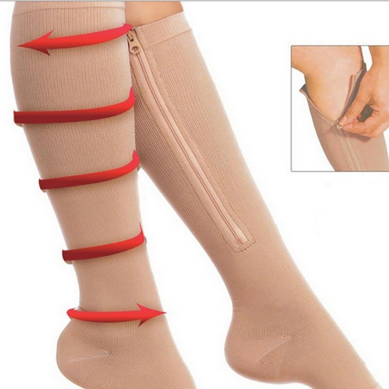 Calf Compression Stockings Elastic Open Toe Knee High Stockings Varicose Veins Treat Shaping Graduated Pressure Stockings