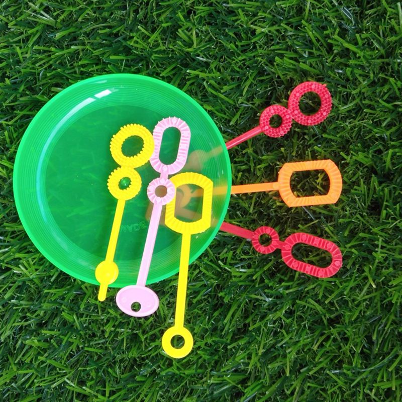 12Pcs/Set Plastic Bubble Hoop Water Blowing Bubble Soap Tools Kids Outdoor Toys 63HE