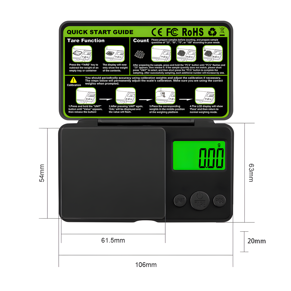 1PC Mini Electronic Digital Pocket Scale ABS Material Gold Weight Scale Portable Jewelry Pocket Scale Kitchen Tools