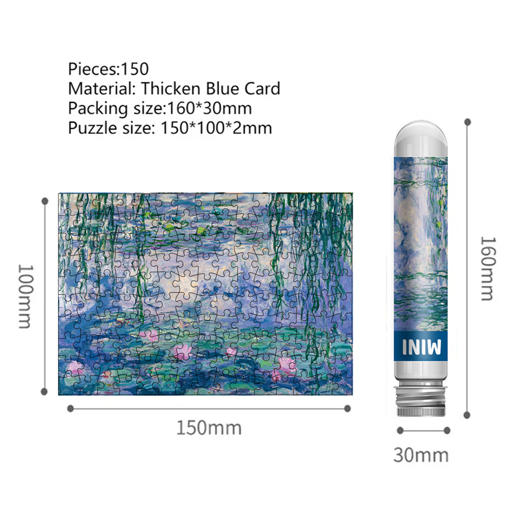 Test Tube Jigsaw Puzzle, pintura mundialmente famosa, Van Gogh a noite estrelada, presente de Natal, 150pcs
