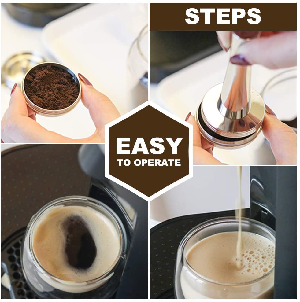 Taza grande reutilizable de acero Stianless (G2) Vertuo café cápsula filtro Espresso Vertuo GCA1 y Delonghi