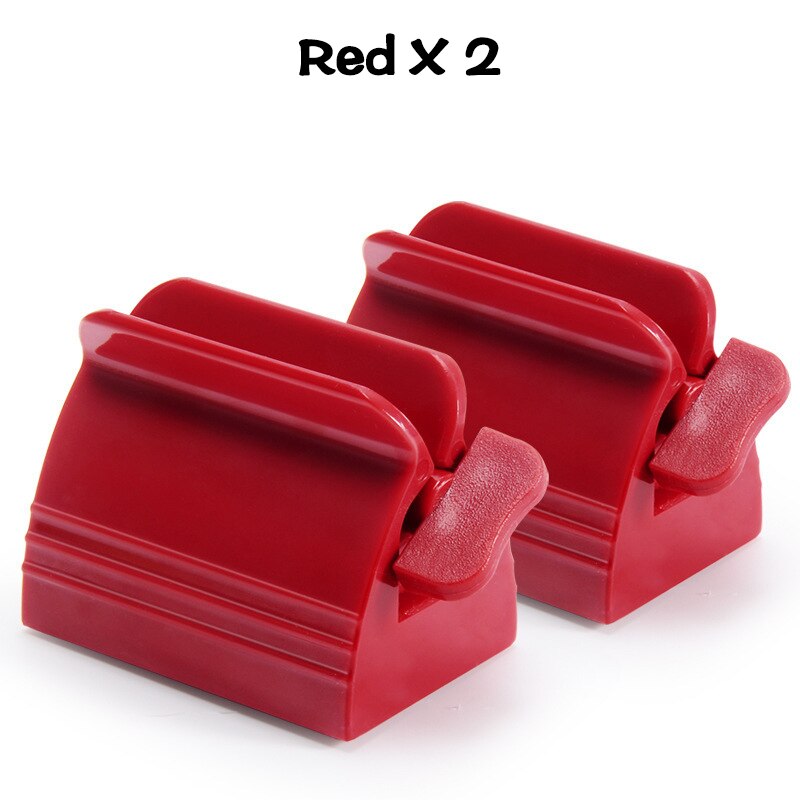 Multifunctional Toothpaste Tube Squeezer Simple Portable Plastic Dispenser Facial Cleanser Hand Cream Squeezer: 2 pcs red