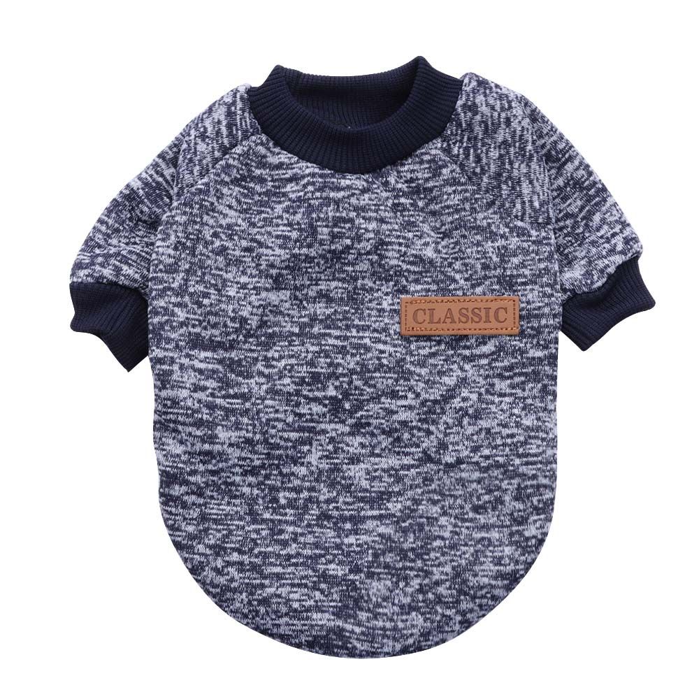Suéter quente de inverno para pets, roupa para gato, cachorro, filhote de estimação, casaco para cachorro: Navy / S