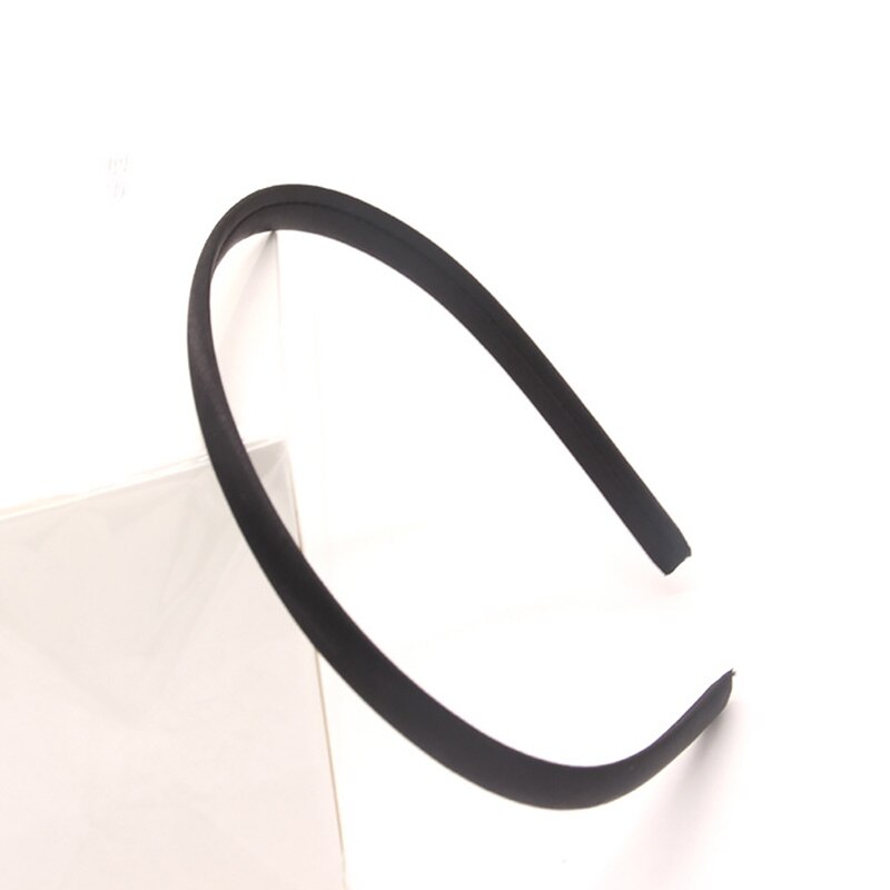10 sztuk 10mm tkaniny pokryte pałąk kolorowe włosy obręcze puste ustawienia bazowe dla DIY Making dzieci dziewczyny akcesoria do włosów ustalenia: Black