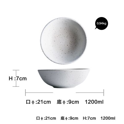 KINGLANG-plato de comida occidental de cerámica japonesa, plato de carne, tazón de arroz para el hogar, cuchara pequeña, plato de salsa, plato de Pasta y fideos, 1 ud.: bowl L