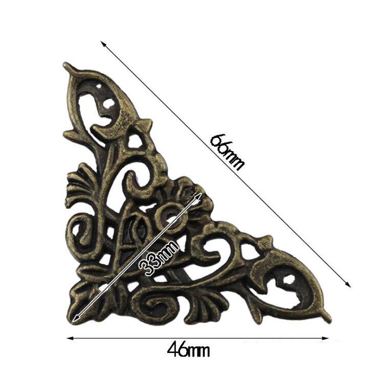 46mm Large Triangle Piece Antique Alloy Corner Wood Box Edge Decorative Corner Piece