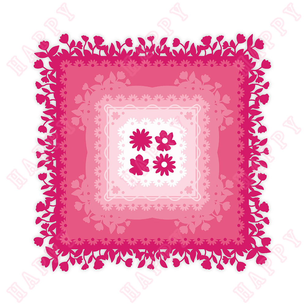 Sellos de ramo de flores, troqueles de corte de Metal para álbum de recortes DIY, tarjetas de papel, rectángulos, plantilla de grabado artesanal decorativa: Multicolor