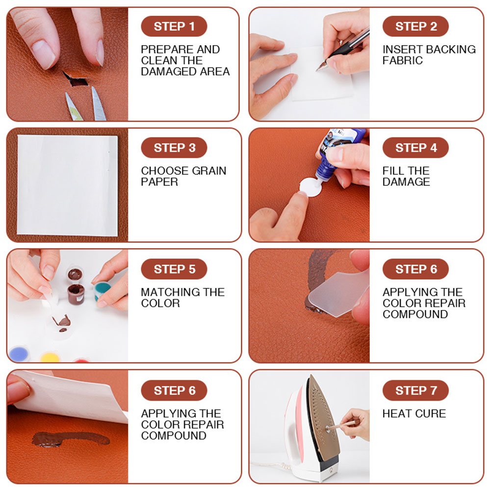 DIY Vinyl Leather Liquid Repair Agent Car Seat Sofa Coats Holes Scratch Cracks Repair Kit Repair Leather Seats Leather Product