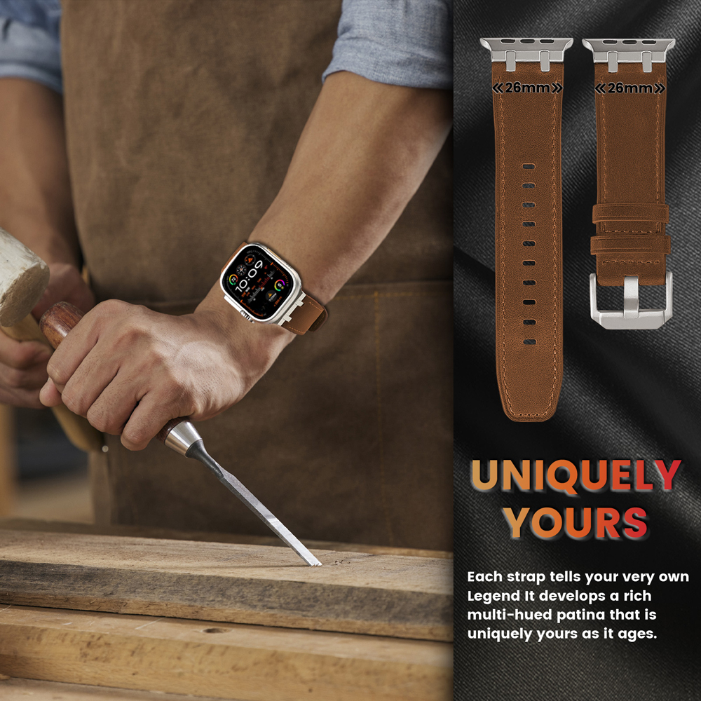 Leather Band for Apple Watch Ultra 2 49mm Series 10 46mm Luxury Strap Sports Bracelet for iWatch 10 9 8 7 6 5 4 SE ultra 44 45mm