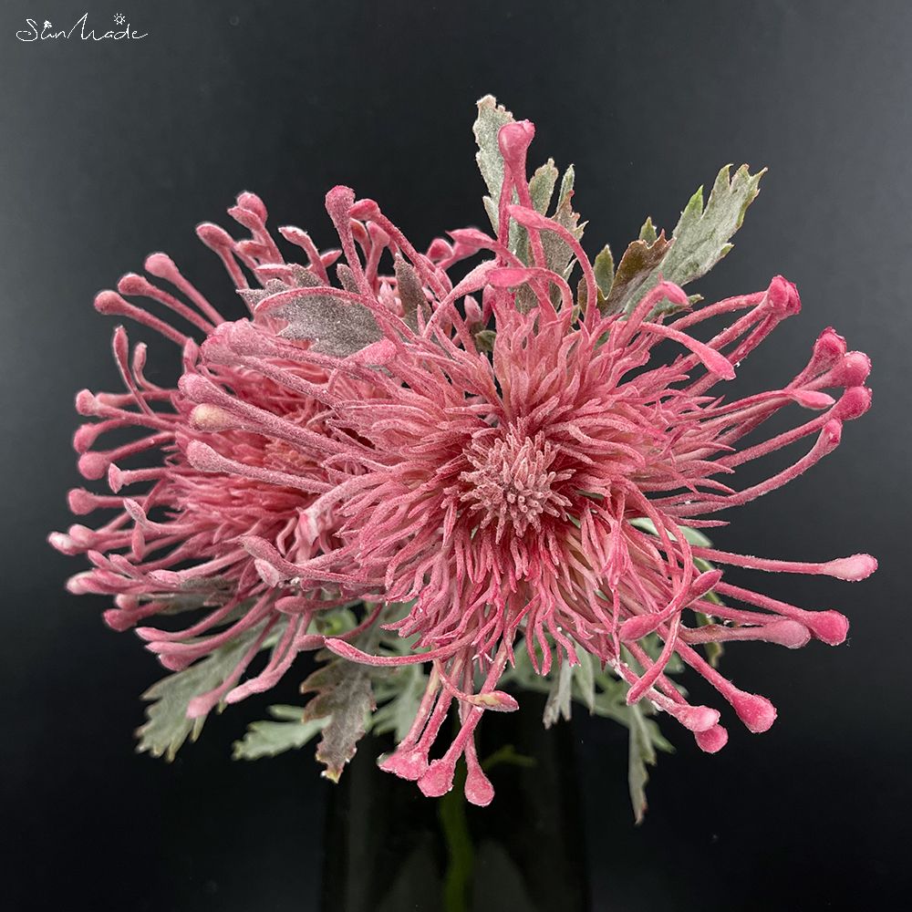 SunMade – Fleur Artificielle touffue de , coussin en plastique, branche courte, décoration pour salon, mariage: Pink