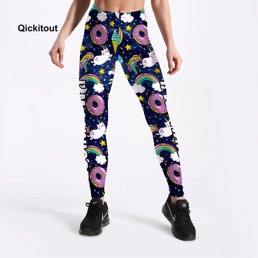 Mallas con estampado de unicornios para mujer, pantalones de verano, , de talla grande, S-XXXXL,